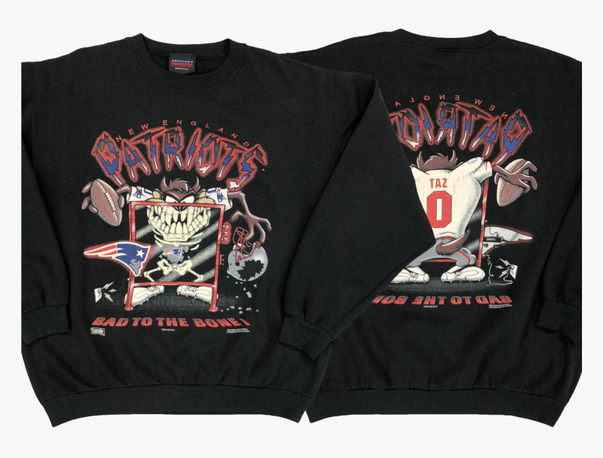 Vintage 90s New England Patriots Taz Crewneck Sweatshirt - Active Shirt, HD Png Download, Free Download