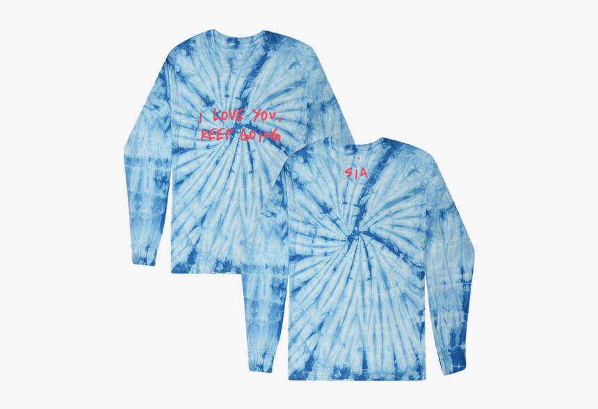 I Love You Tie Dye Long Sleeve - Blue Long Sleeve Tie Dye Shirt, HD Png Download, Free Download