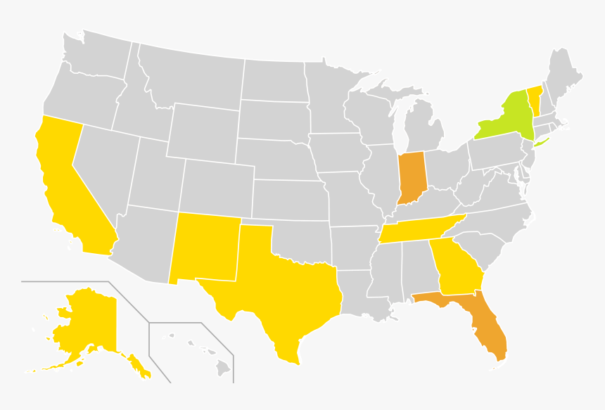 Combined Home States Of Libertarian Party, Objectivist - Libertarian Party Us Map, HD Png Download, Free Download