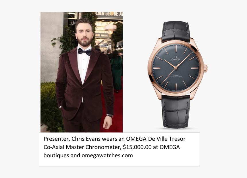 Chris Evans, Omega De Ville Tresor Co-axial Master - Chris Evans, HD Png Download, Free Download