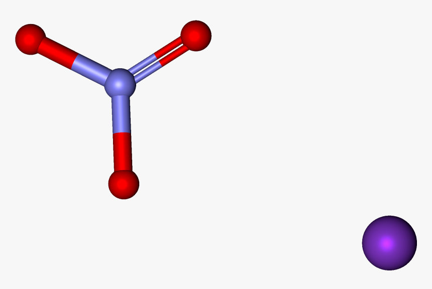 Potassium Nitrate Ball And Stick - Potassium Nitrate 3d Structure, HD Png Download, Free Download