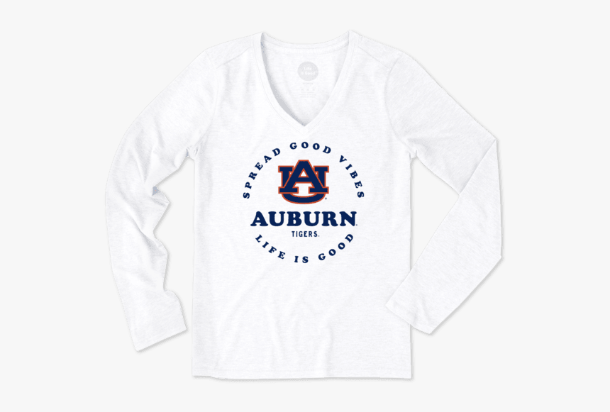 Women"s Auburn Good Vibes Circle Long Sleeve Cool Vee - Auburn University, HD Png Download, Free Download