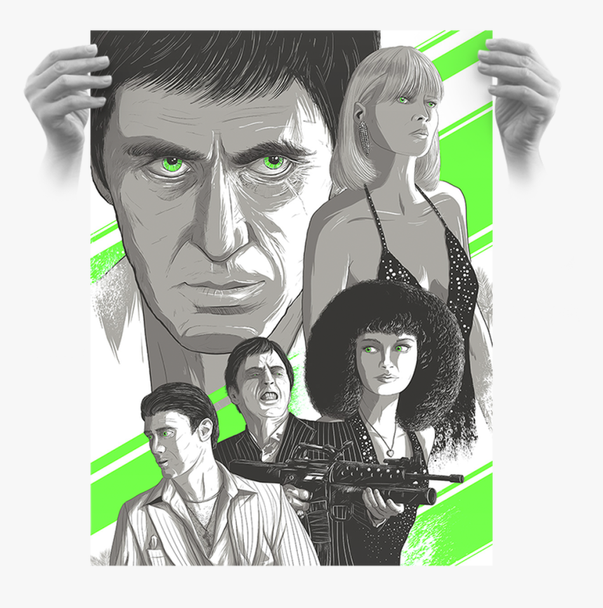 Scarface Ap Print - Screenprint On Black Paper, HD Png Download, Free Download