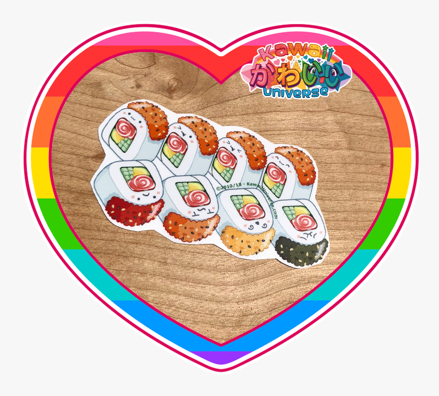 Kawaii Universe Cute Cali Roll Sushi Sticker Pic 01, HD Png Download, Free Download