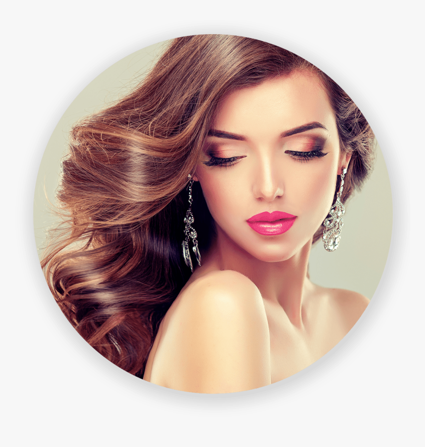 Beautiful Model Brunette With Long Curled Hair And - Hair Color Spa, HD Png Download, Free Download