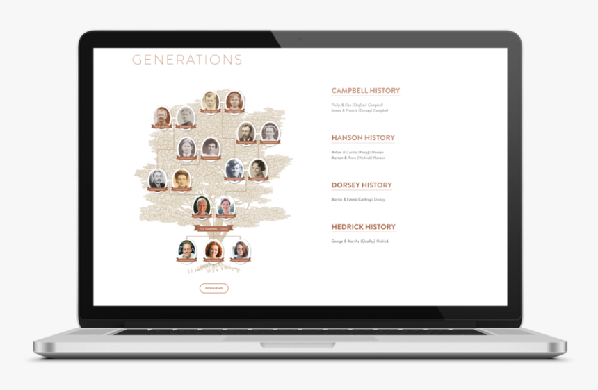 Family Legacy Trove Sample Family Tree - Web Design, HD Png Download, Free Download