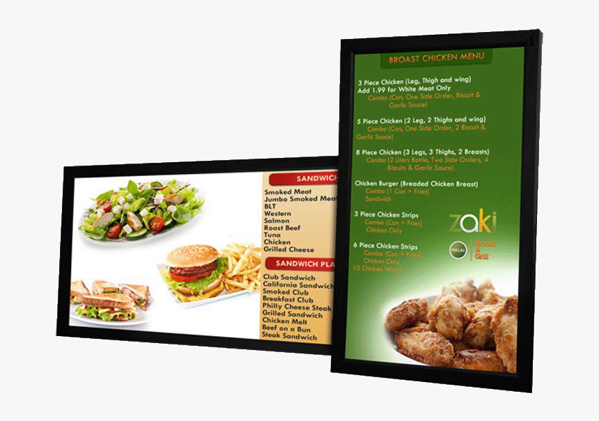 Photo Of Digital Menu Boards In Landscape And Portrait - Digital Menu Board Flyer, HD Png Download, Free Download