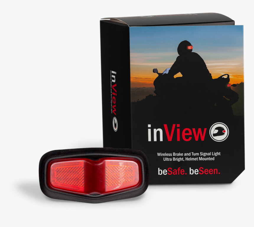 Inview Helmet Brake And Signal Light With Red Lens - Rear-view Mirror, HD Png Download, Free Download