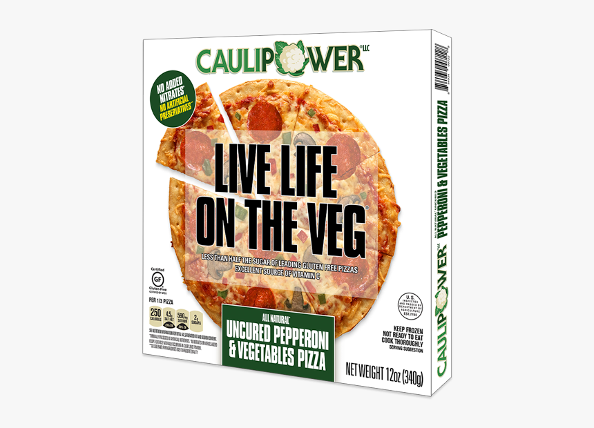 Box Of Caulipower Cauliflower-crust Frozen Pepperoni - Pizza, HD Png  Download - kindpng