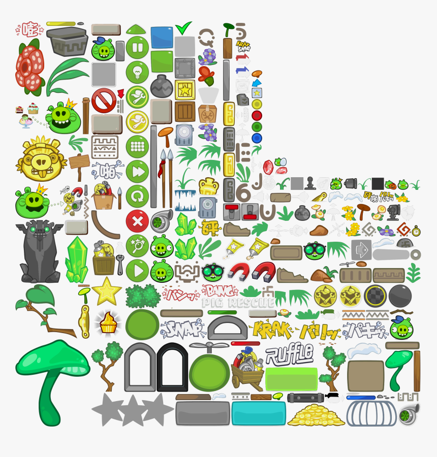 Phone Sprite Png - Bad Piggies Sprite Sheets, Transparent Png - Kindpng