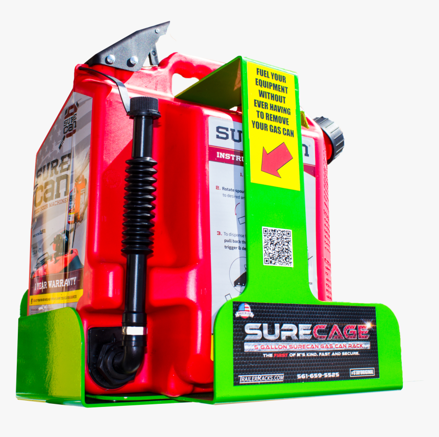 Bk043 Surecage 5 Gallon Lockable Surecan Gas Can Rack - Surecan Gas Can Rack, HD Png Download, Free Download