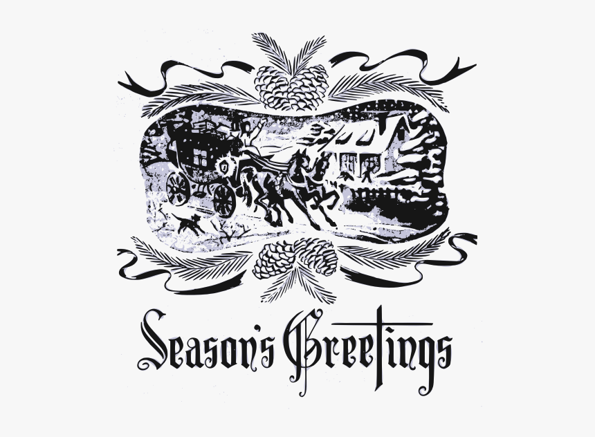 Season"s Greetings Snow Scene - Illustration, HD Png Download, Free Download