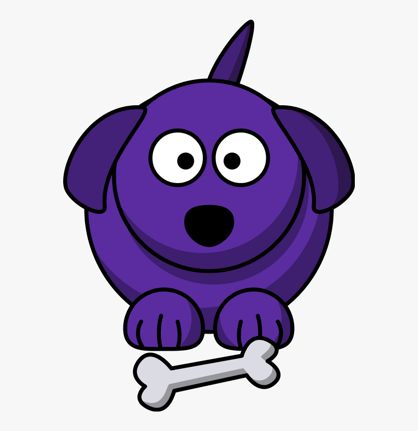 Purple Dog Clipart - Dog And Bone Png, Transparent Png, Free Download