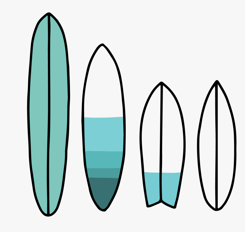 Easy To Draw Surfboards, HD Png Download - kindpng