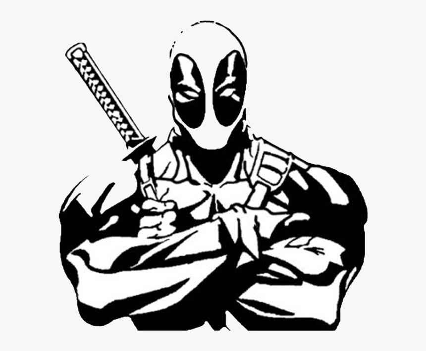 Transparent Car Decals Png - Black And White Deadpool, Png Download, Free Download