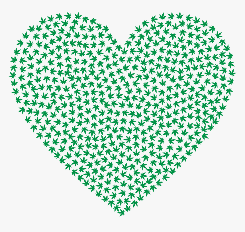 Marijuana Heart Green Clip Arts - Weed Shaped Heart Png, Transparent Png, Free Download