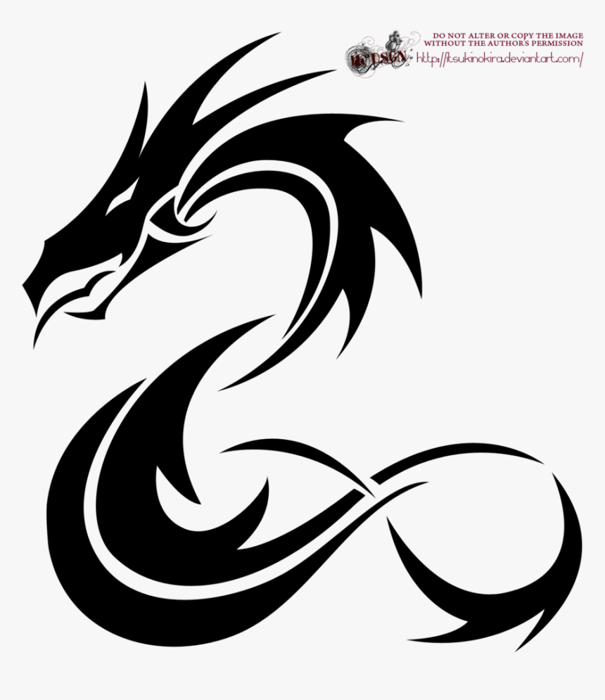 Cool Black Tribal Dragon Tattoo Design - Picsart Png Transparent Background, Png Download, Free Download