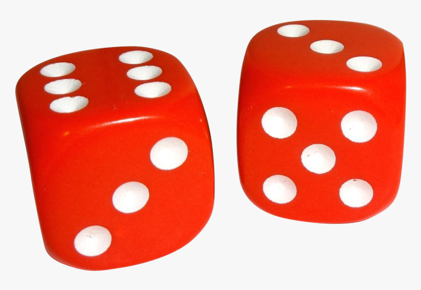 Vintage Pair Of Rounded Corners Red Plastic Dice From - Dice, HD Png Download, Free Download