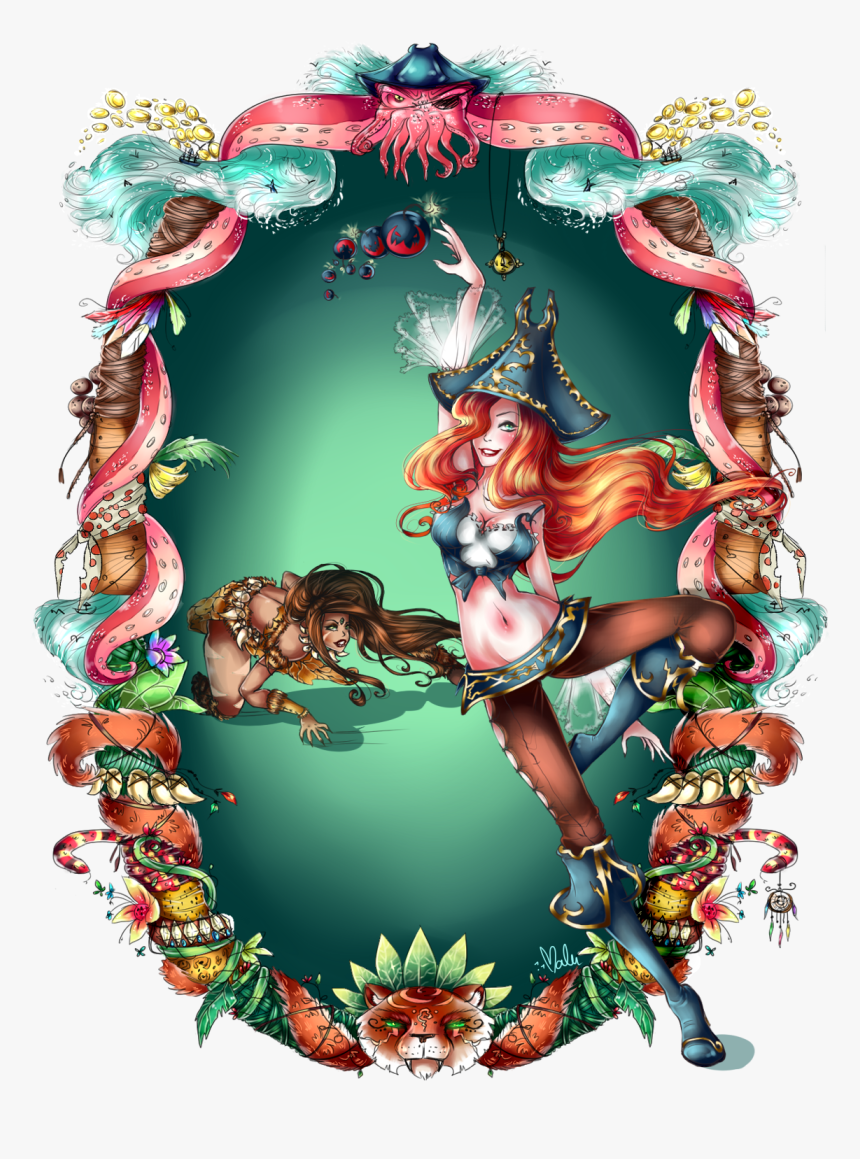 Miss Fortune Vs Nidalee - Illustration, HD Png Download, Free Download