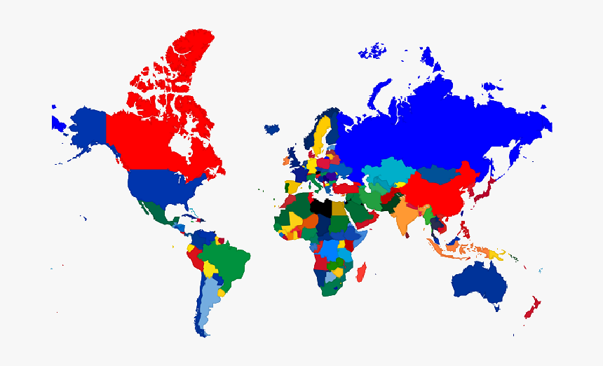 World Map Continents In Teal, HD Png Download, Free Download