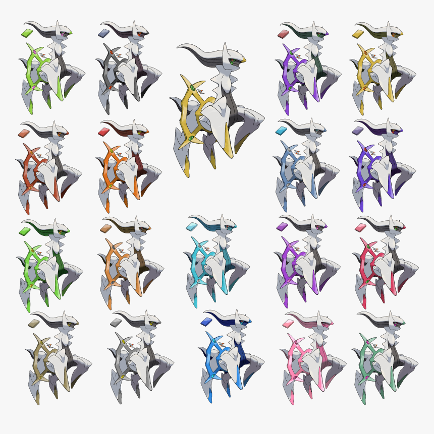 Pokemon Arceus All Types, HD Png Download kindpng