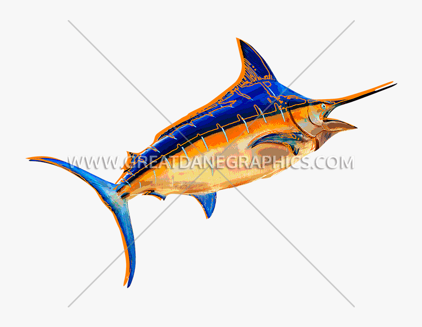 Sword Fish Clipart Banner Free Library Funky Swordfish - Swordfish Drawing Colored, HD Png Download, Free Download