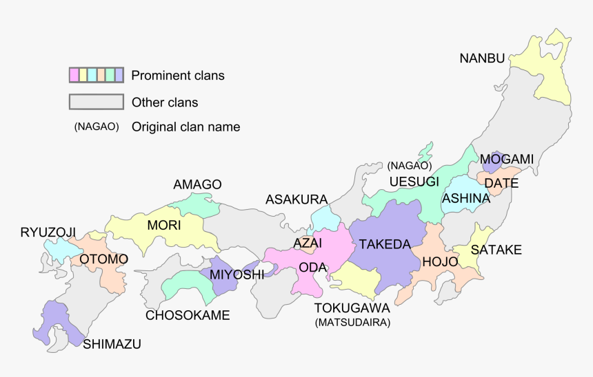 Sengoku Japan Map , Png Download - Sengoku Period Geography, Transparent Png, Free Download