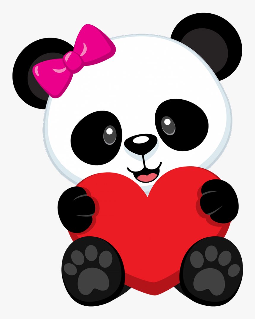 Ursinha Png, Kleiner Bär, Osito, Little Bear - Panda With Heart Drawing, Transparent Png, Free Download