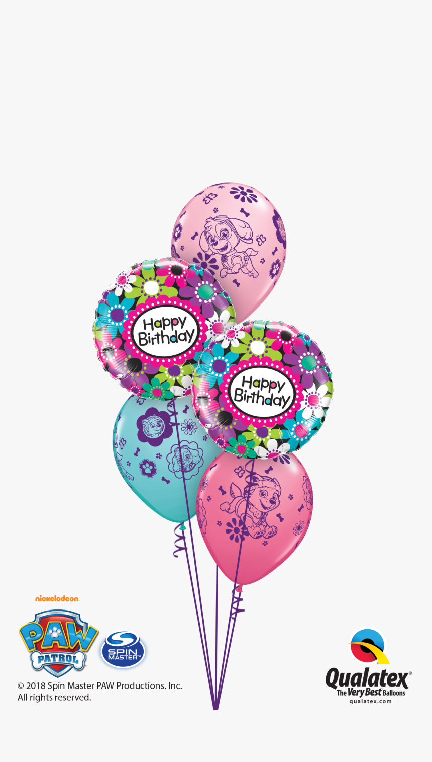 Paw Patrol Birthday Flowers At London Helium Balloons - Qualatex Bubble Balloons Princess, HD Png Download, Free Download