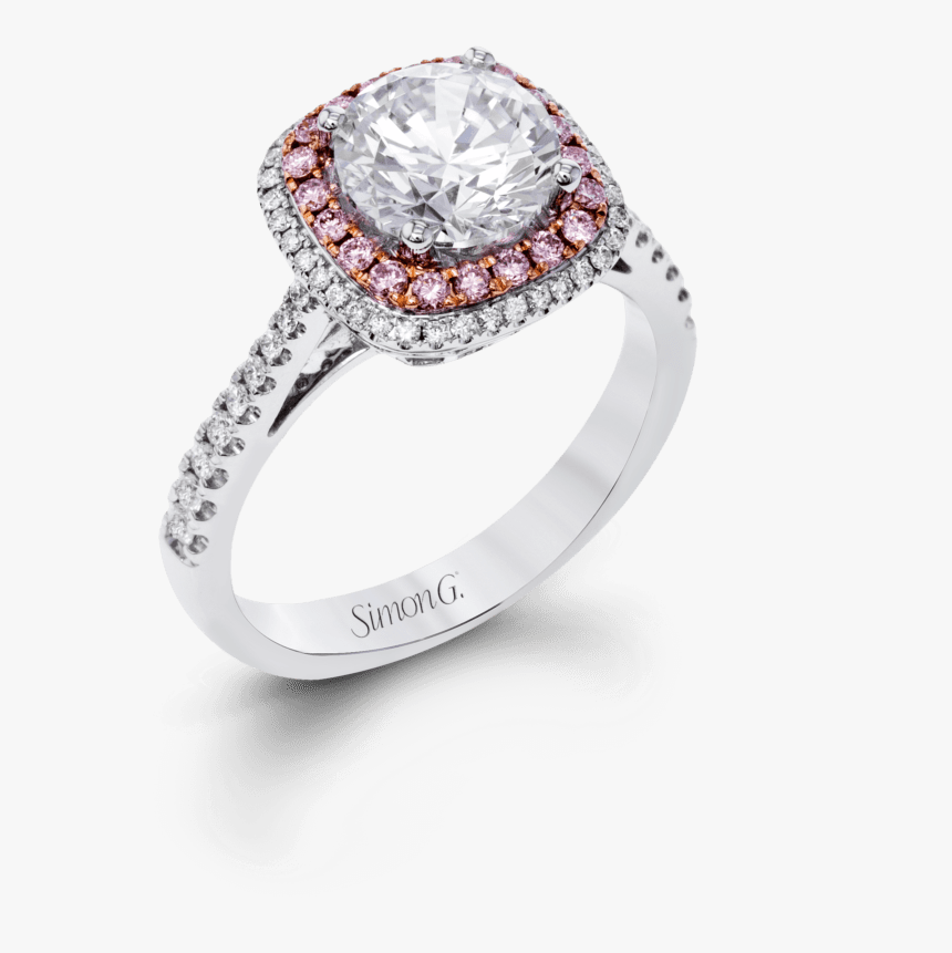 Mr2827 - Pink Diamond Halo Ring, HD Png Download, Free Download