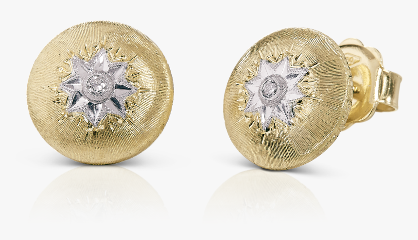 Macri Classica Button Earrings - Gold, HD Png Download, Free Download