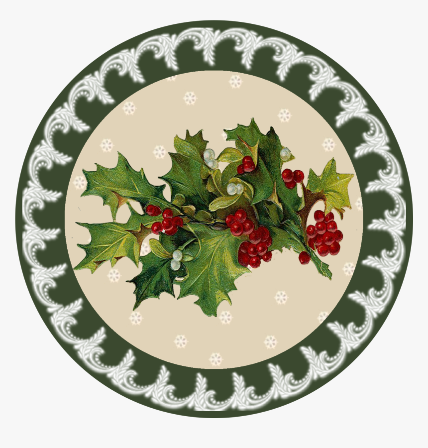 Poinsettia Clipart Paper Plate - Новогодние Картинки Красивые Круглые, HD Png Download, Free Download