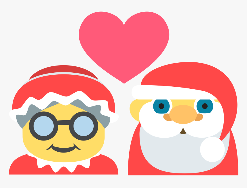 Emoji T-shirt Iron On Transfer - Santa And Mrs Claus Emoji, HD Png Download, Free Download