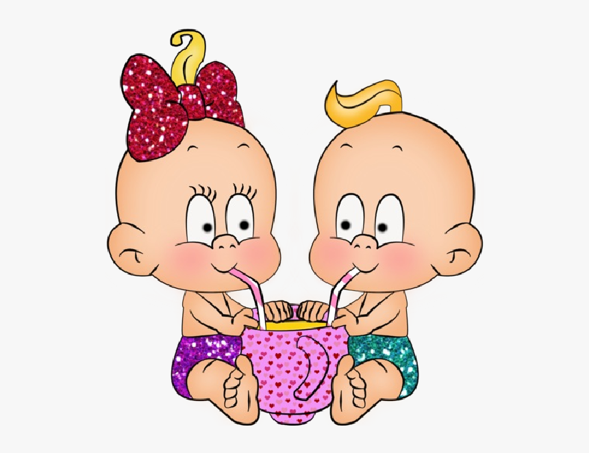 Transparent Twins Png - Cartoon Clip Art Baby Girl And Boy, Png Download, Free Download