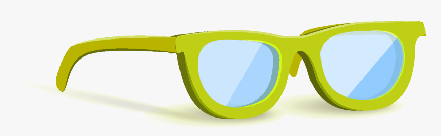 Cartoon Green Glasses Elements - Plastic, HD Png Download, Free Download