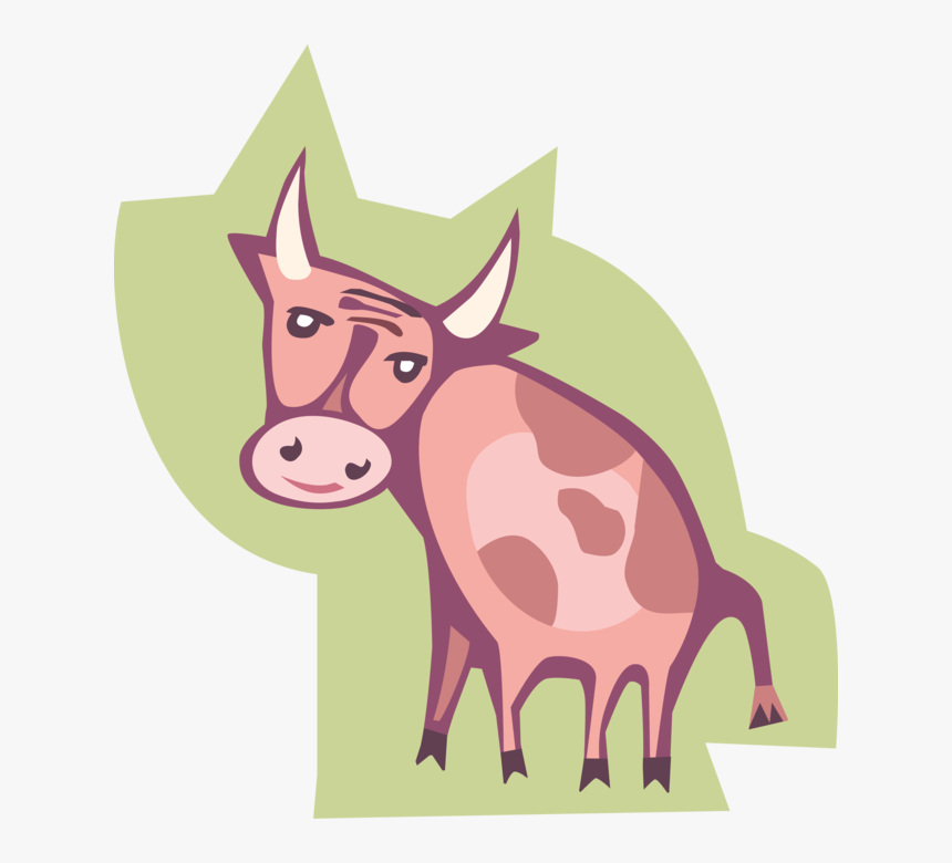 Vector Illustration Of Farm Agriculture Livestock Cattle - Cartoon, HD Png Download, Free Download