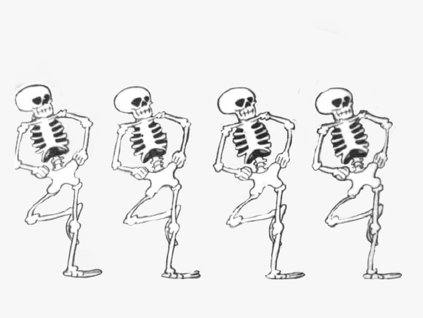 #skeleton #skeletons #dancing #halloween #spooky #vintage - Line Art, HD Png Download, Free Download