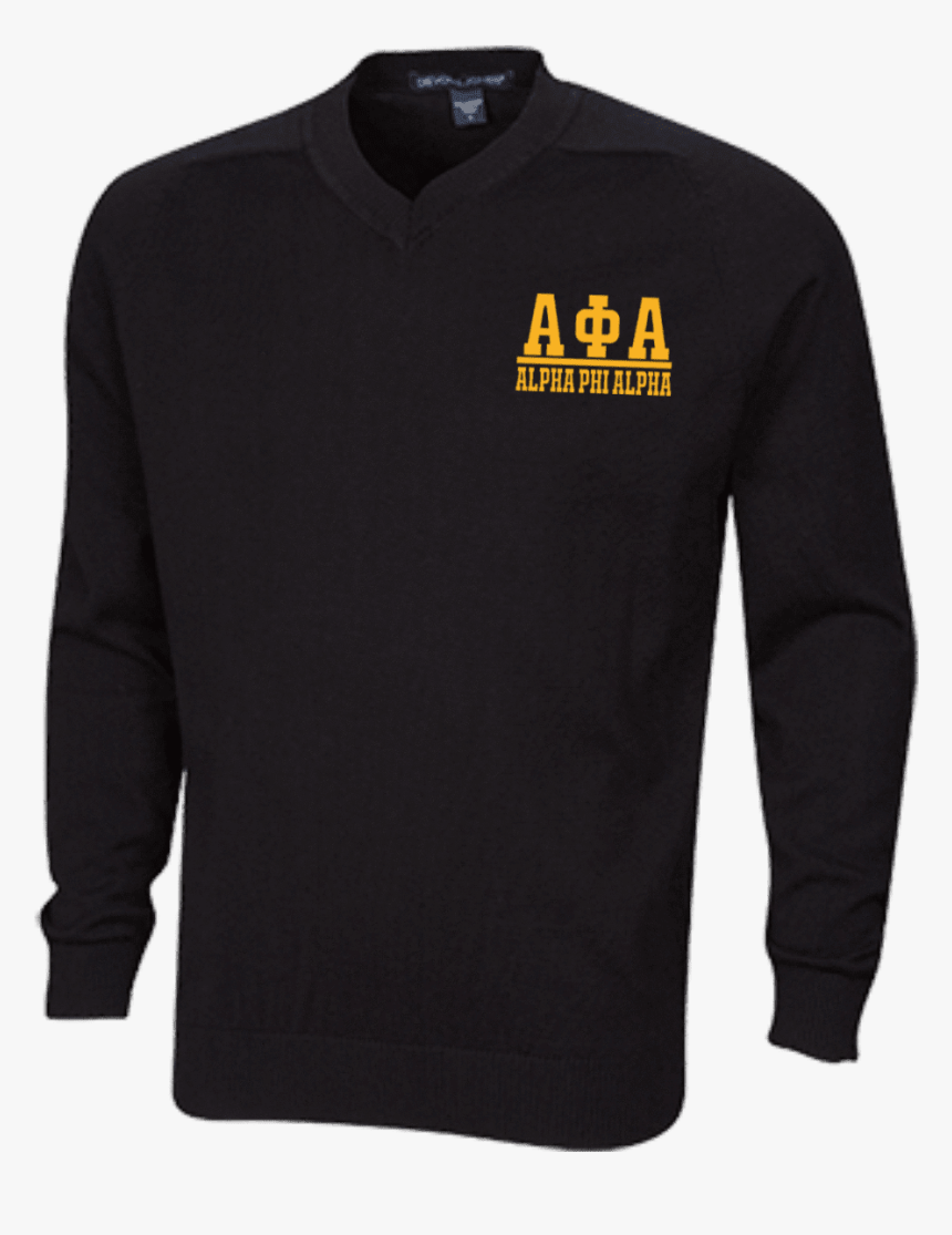 Alpha Phi Alpha Embroidered V-neck Sweater - Long-sleeved T-shirt, HD Png Download, Free Download