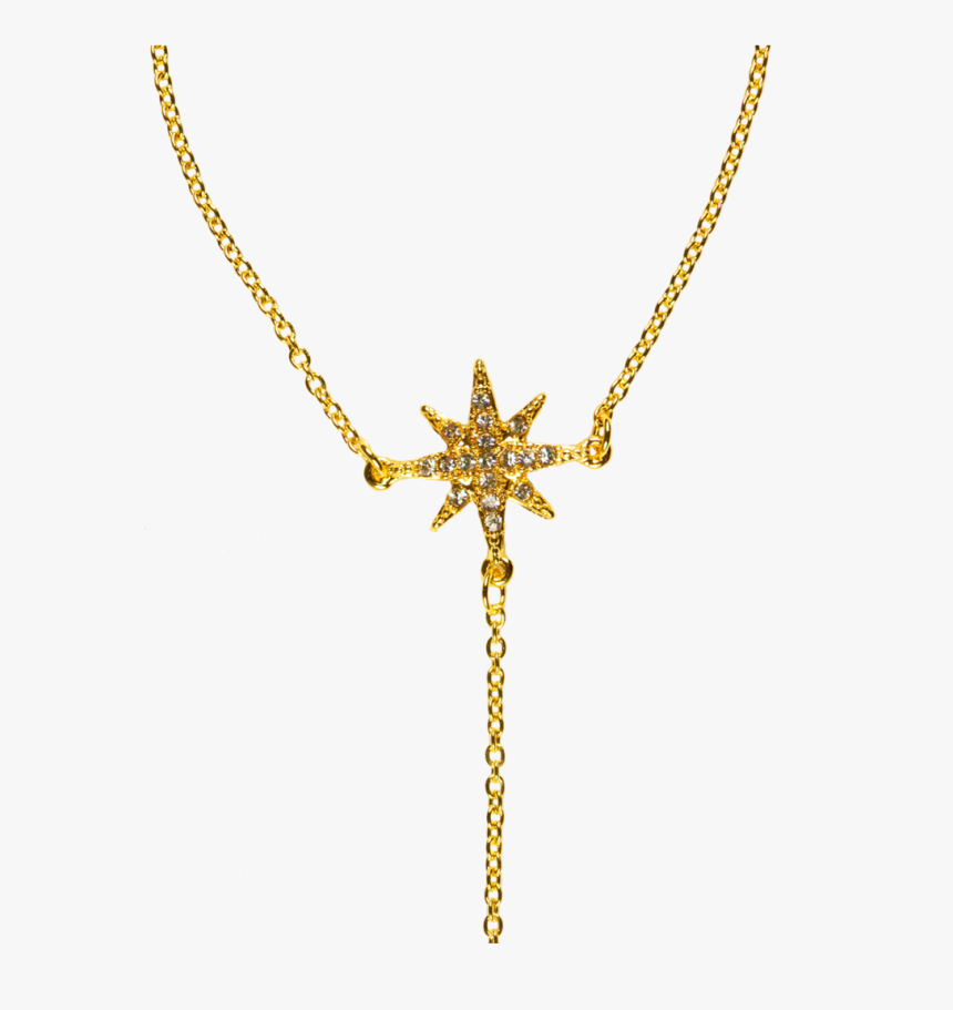 Gold Tone Cz Starburst Hand Chain - Pendant, HD Png Download, Free Download