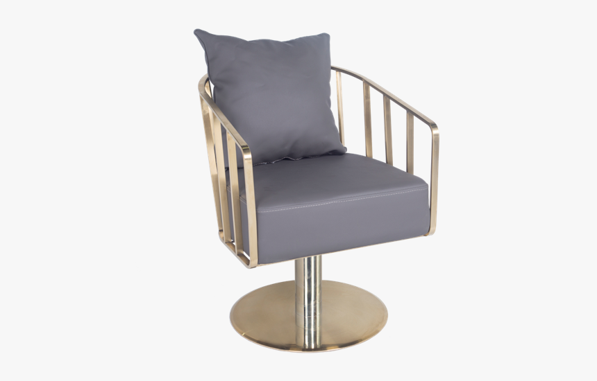 Portable Chrome Gold Circle Base Styling Chair Salon - Club Chair, HD Png Download, Free Download