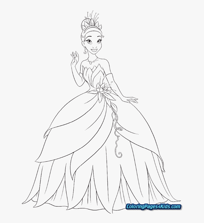 Coloring Page Princess Tiana, HD Png Download, Free Download