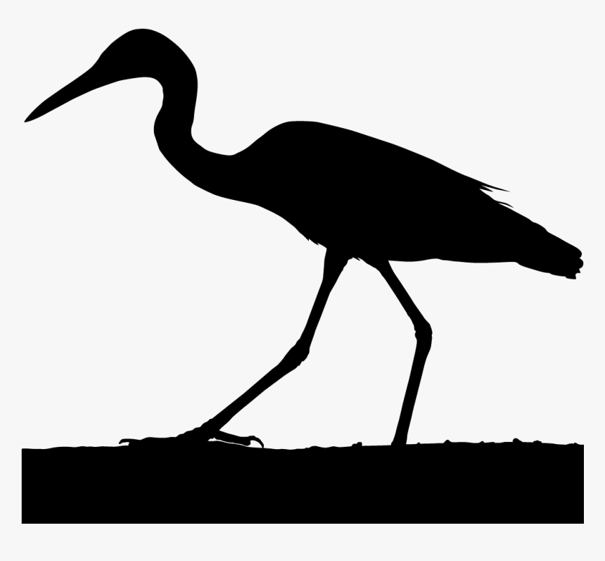 Crane Clipart Blue Crane - Cattle Egret Silhouette, HD Png Download, Free Download