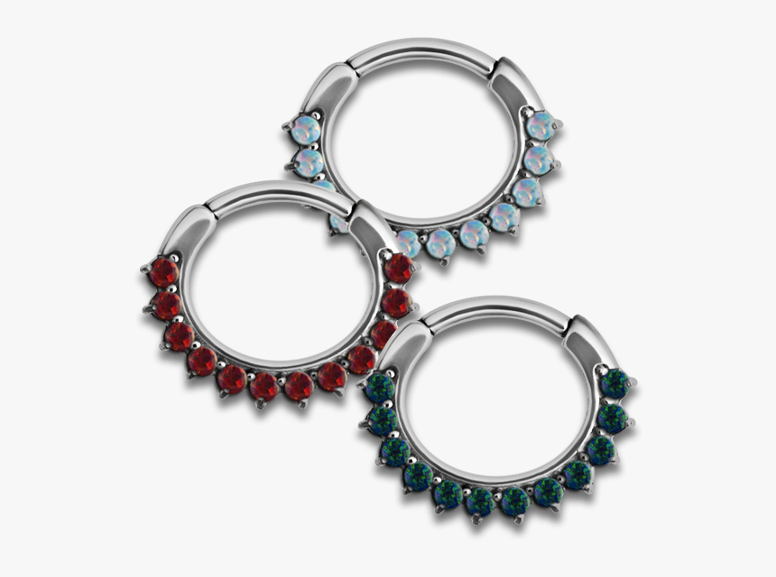 Steel Hinged Curved Opal Septum Ring - Body Jewelry, HD Png Download, Free Download