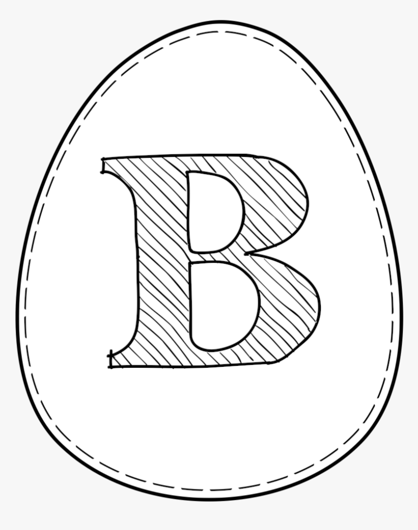 Printable Easter Egg With Letter B On It - Circle, HD Png Download, Free Download