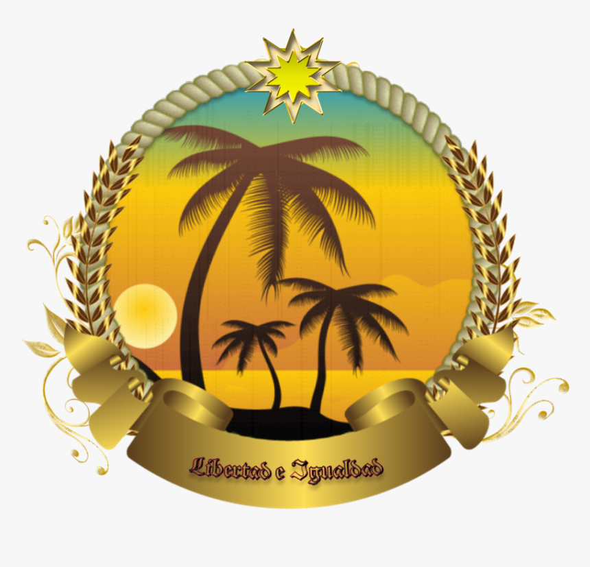 Escudo De La República Federal De La Tierra De Gracia - Beach Palm Trees Cartoon, HD Png Download, Free Download