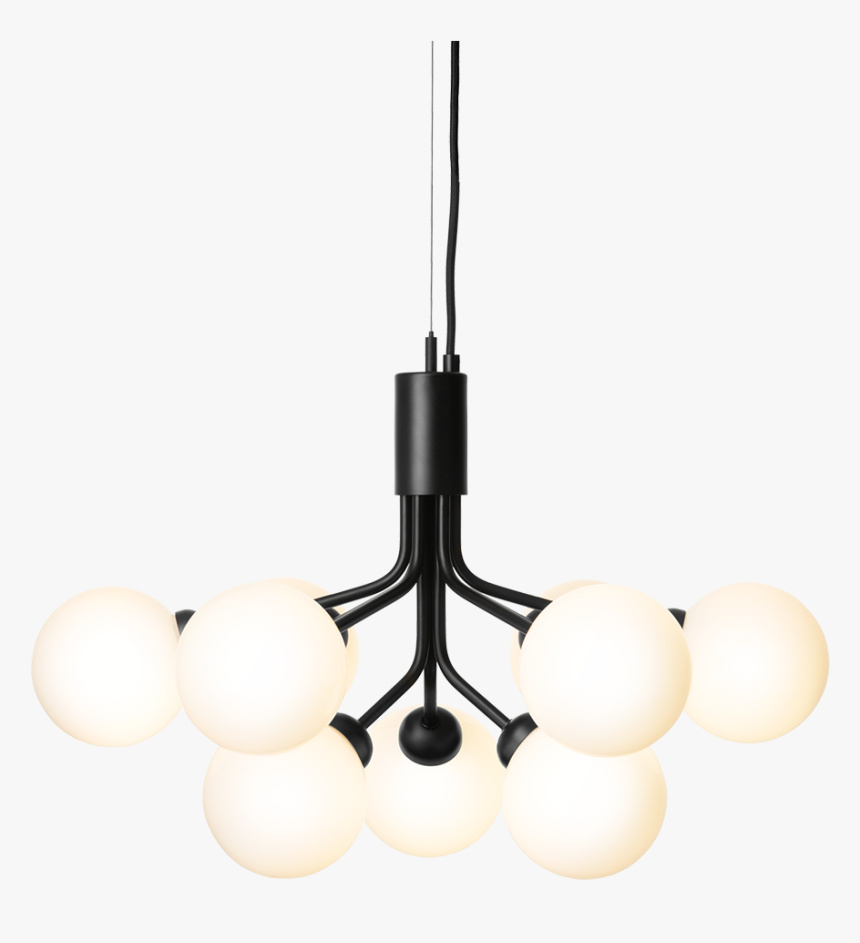 Nuura Apiales 9 Satin Black Lysekrone Chandelier Sort - Ceiling Fixture, HD Png Download, Free Download