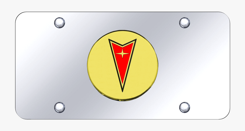 Au-tomotive Gold Pontiac Logo Gold On Chrome Plate - Emblem, HD Png Download, Free Download