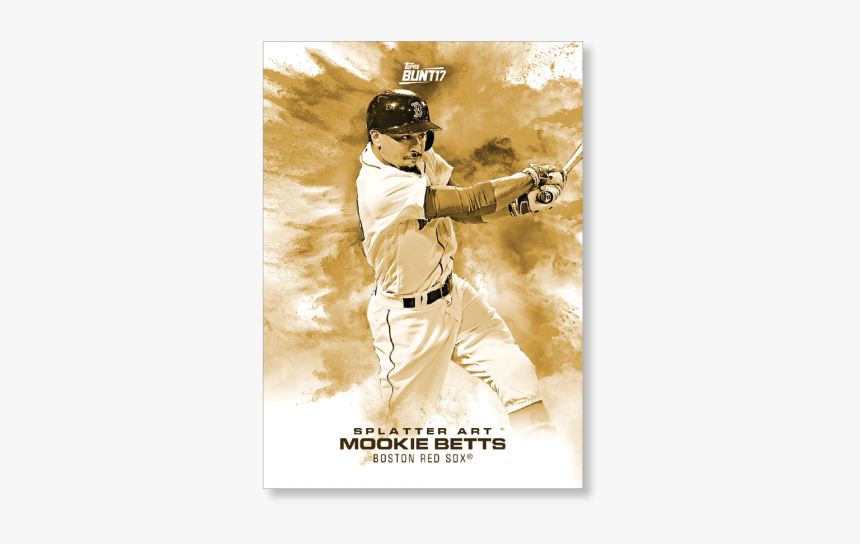 Mookie Betts 2017 Topps Bunt Baseball Splatter Art - Baseball Player, HD Png Download, Free Download