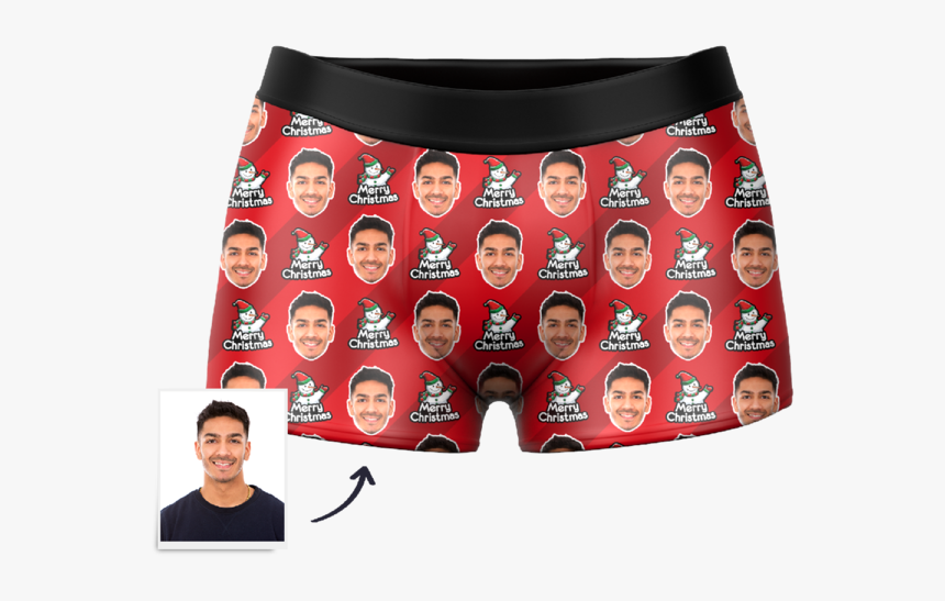 Christmas Gifts Custom Snowman Face Boxer Shorts - Christmas Day, HD Png Download, Free Download