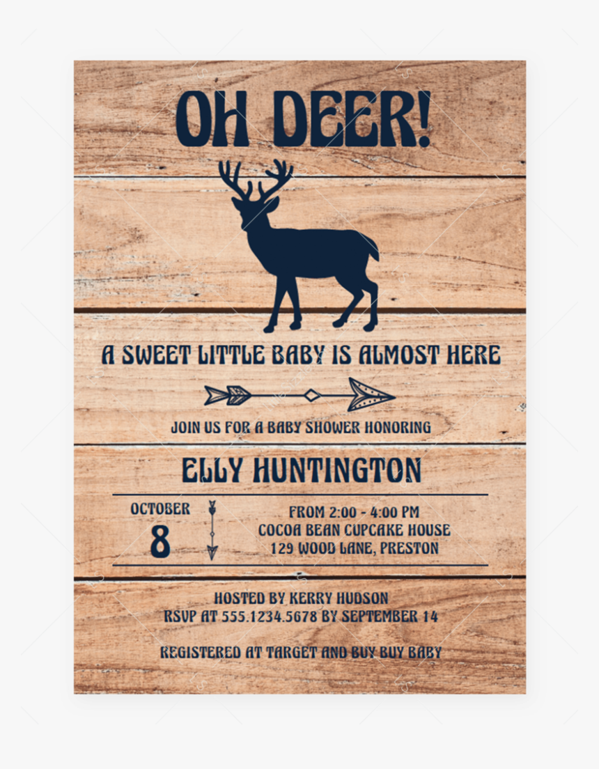 Oh Deer Baby Shower Invitation Template By Littlesizzle"
 - Deer And Arrow Baby Shower Diaper Raffle, HD Png Download, Free Download